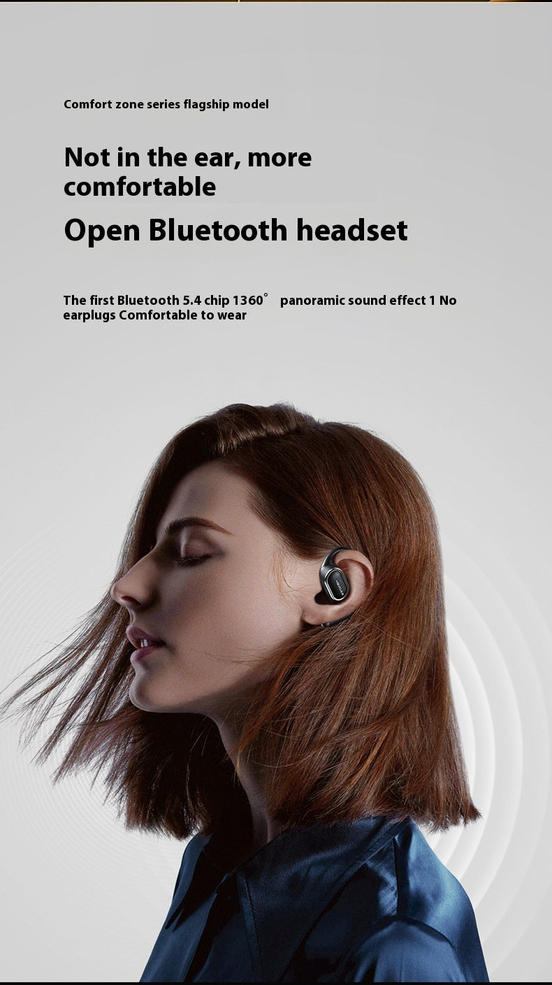 Bluetooth Headset Wireless Large Power Ultra-long Life Battery Sports Ear Hook Air Conduction