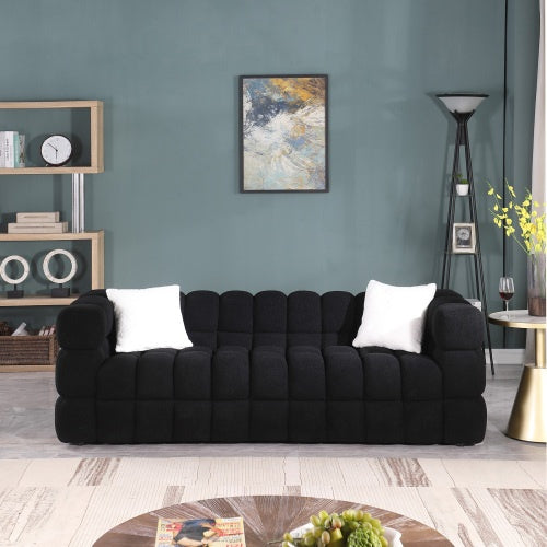 84.3 Length ,35.83 Deepth ,human Body Structure For USA People, Marshmallow Sofa,boucle Sofa ,White Color,3 Seater