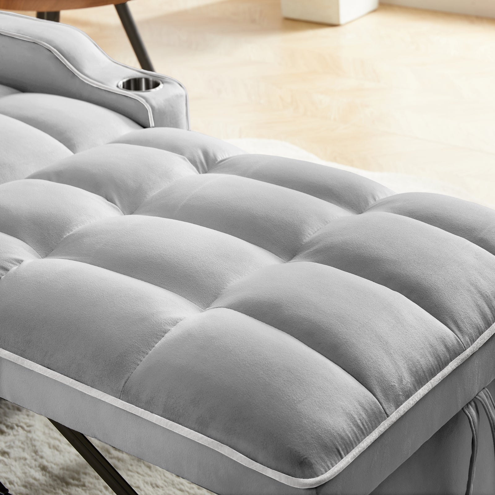 Convertible Sleeper Chair Sofa Bed Adjustable Pull Out Sleeper Chair Bed Multi-Pockets Folding Sofa