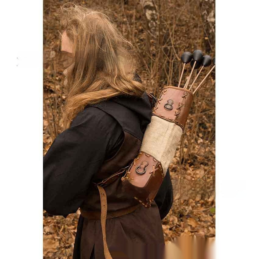 Color Matching Lace-up Strap Hand-knitted Medieval Quiver Bag