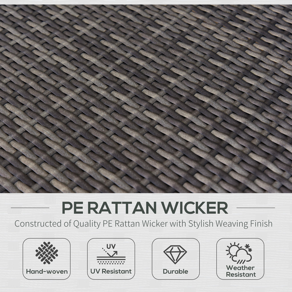 7 Piece Wicker Patio Furniture For Backyard Outdoor Sectional Sofa With Cushions  Tempered Glass Coffee Table Pillows Gray