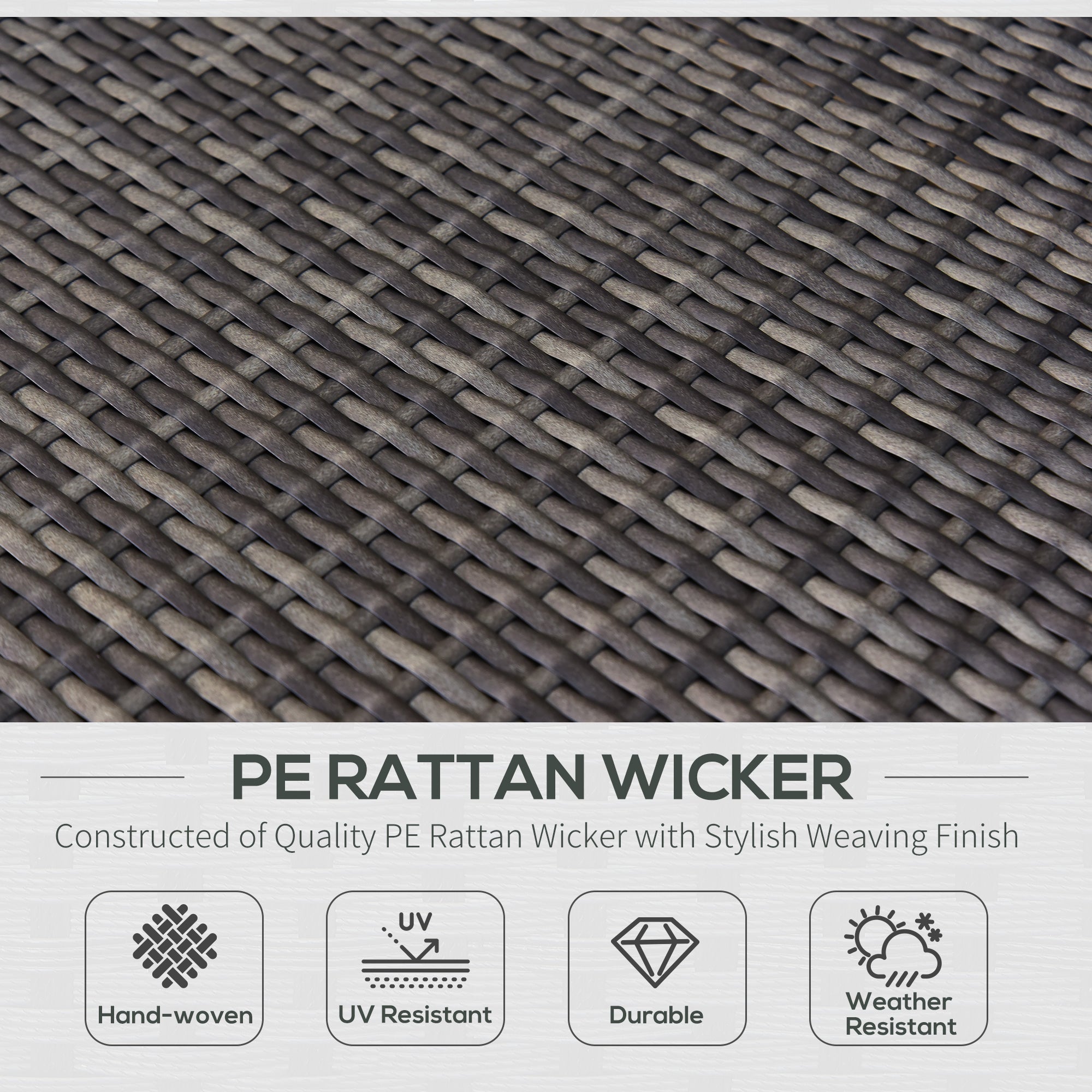 7 Piece Wicker Patio Furniture For Backyard Outdoor Sectional Sofa With Cushions  Tempered Glass Coffee Table Pillows Gray