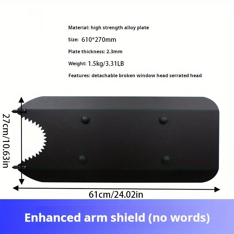 1pc High-strength Large Pure Metal Iron Tactical Training Arm Guard, Handheld Dual Head Shield, Comfortable Grip, Very Suitable For Outdoor Hiking, Forest Exploration, Winter Outdoor De Icing Arm Guar