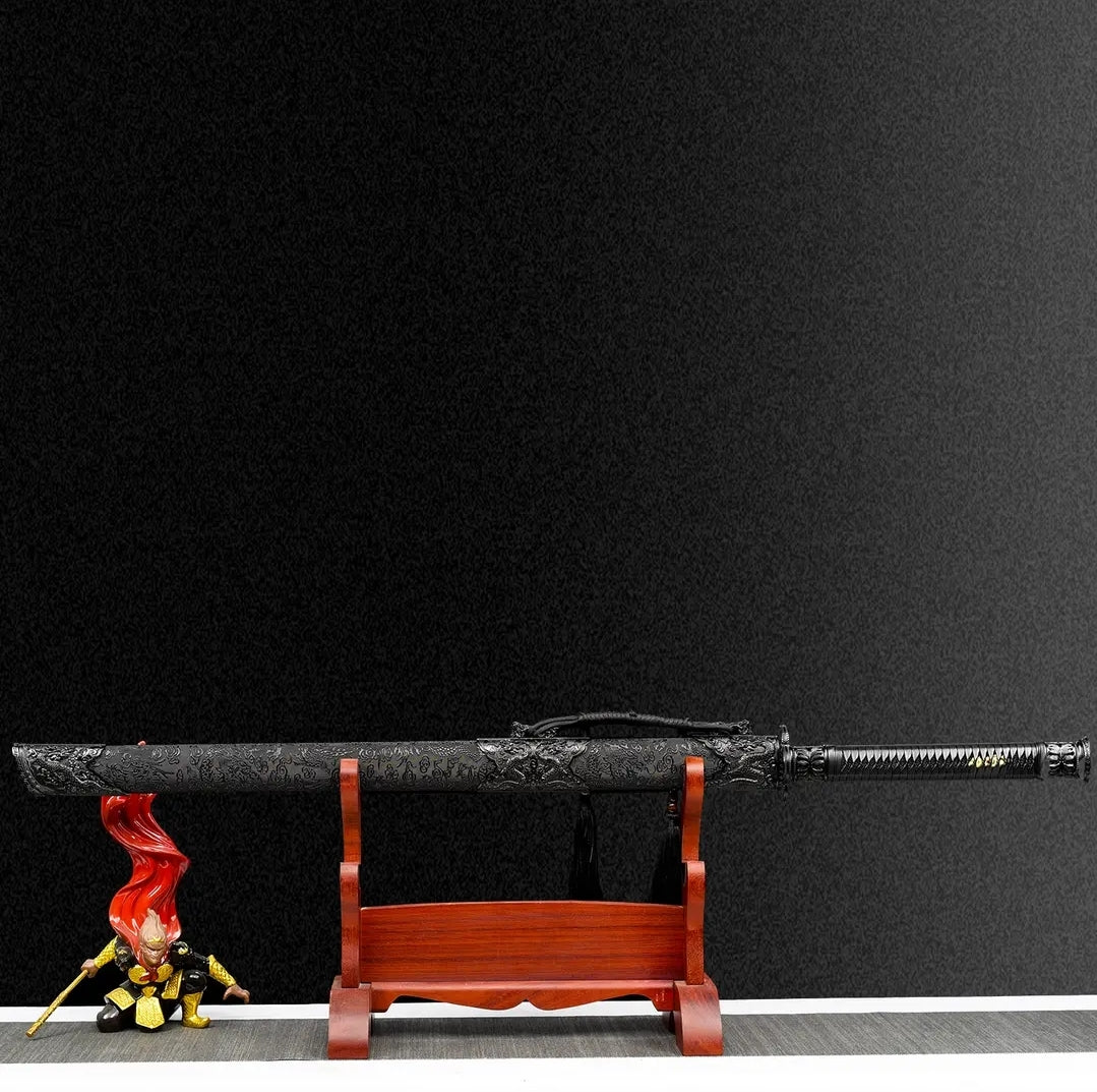 Blazing Flame Integral Tang Dynasty Horizontal Sword High Manganese Steel Self-Defense Cold Weapon  Collection-Grade  Unsharpened