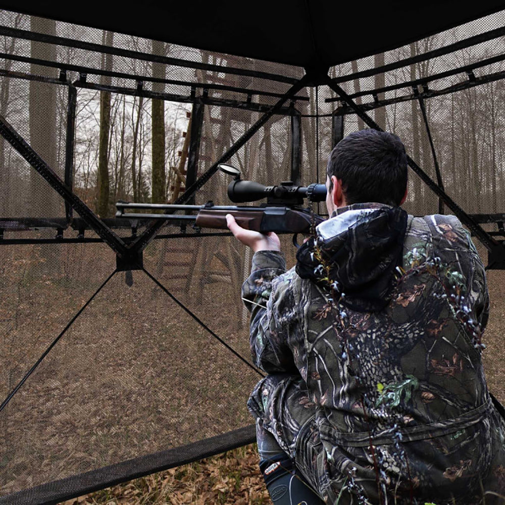 2-3 Person Hunting Blind Portable Pop Up Ground Tent With Carry Bag And Storage Pocket