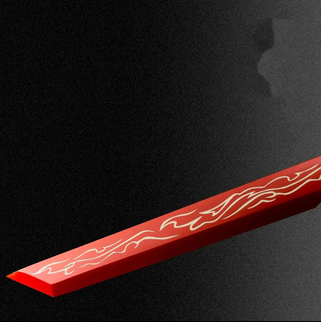 Blazing Flame Integral Tang Dynasty Horizontal Sword High Manganese Steel Self-Defense Cold Weapon  Collection-Grade  Unsharpened