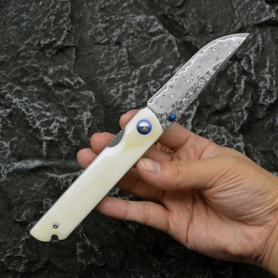 Damascus Steel A Folding Knife Foldable And Portable Knife Outdoor
